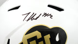 Travis Hunter Signed Colorado Buffaloes F/S White Speed Helmet- Beckett W Holo