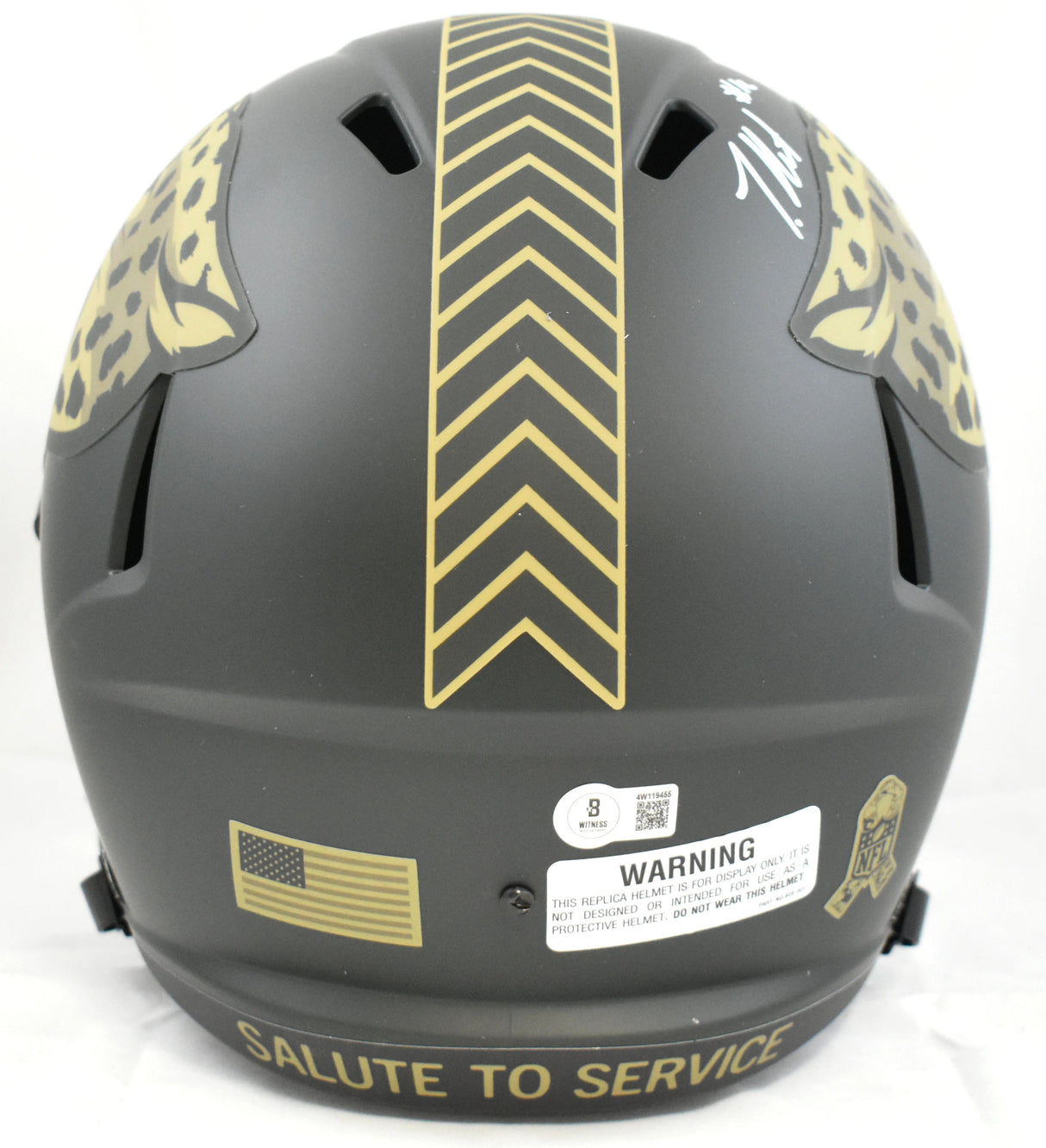 Travis Hunter Signed Jacksonville Jaguars F/S Salute 2025 Speed Helmet Beckett W