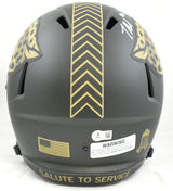 Travis Hunter Signed Jacksonville Jaguars F/S Salute 2025 Speed Helmet Beckett W