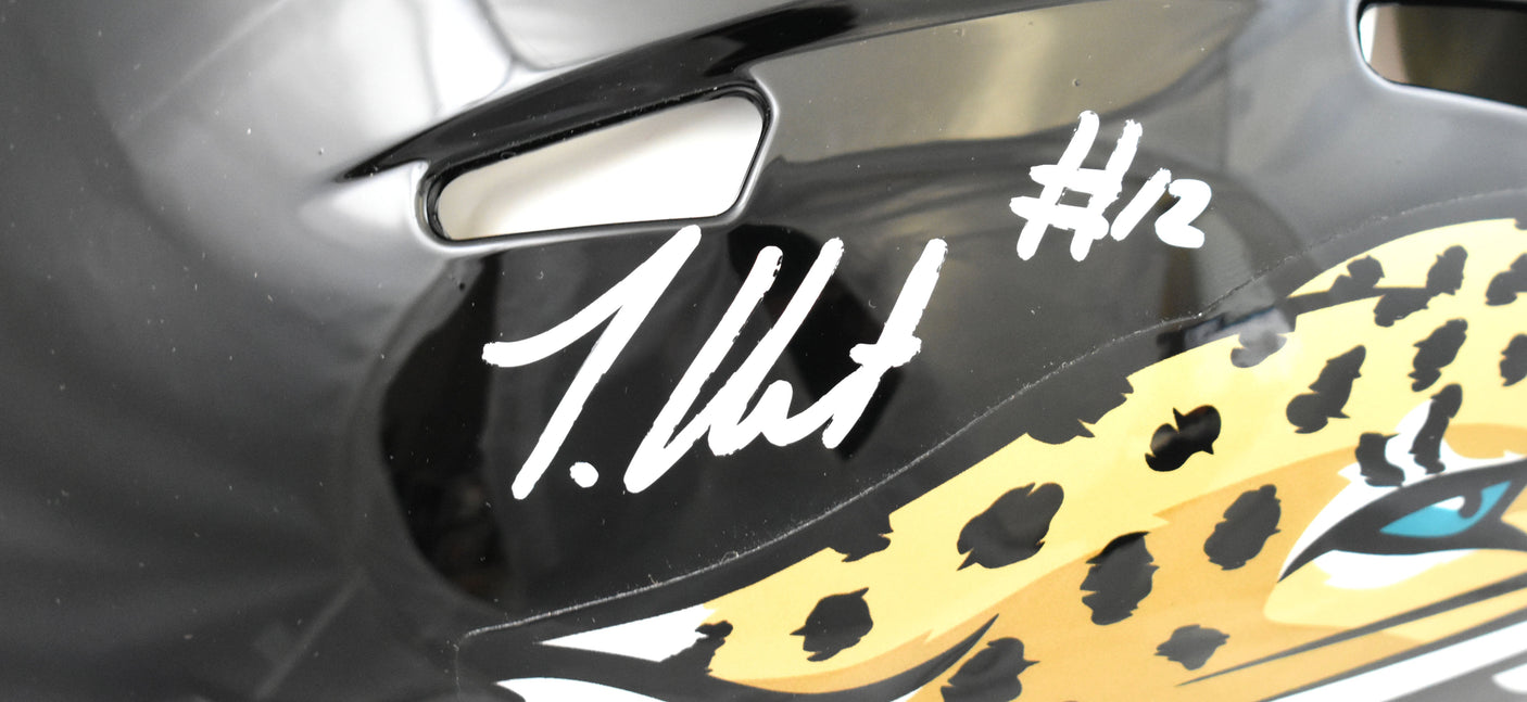 Travis Hunter Signed Jacksonville Jaguars F/S Speed Authentic Helmet - Beckett W