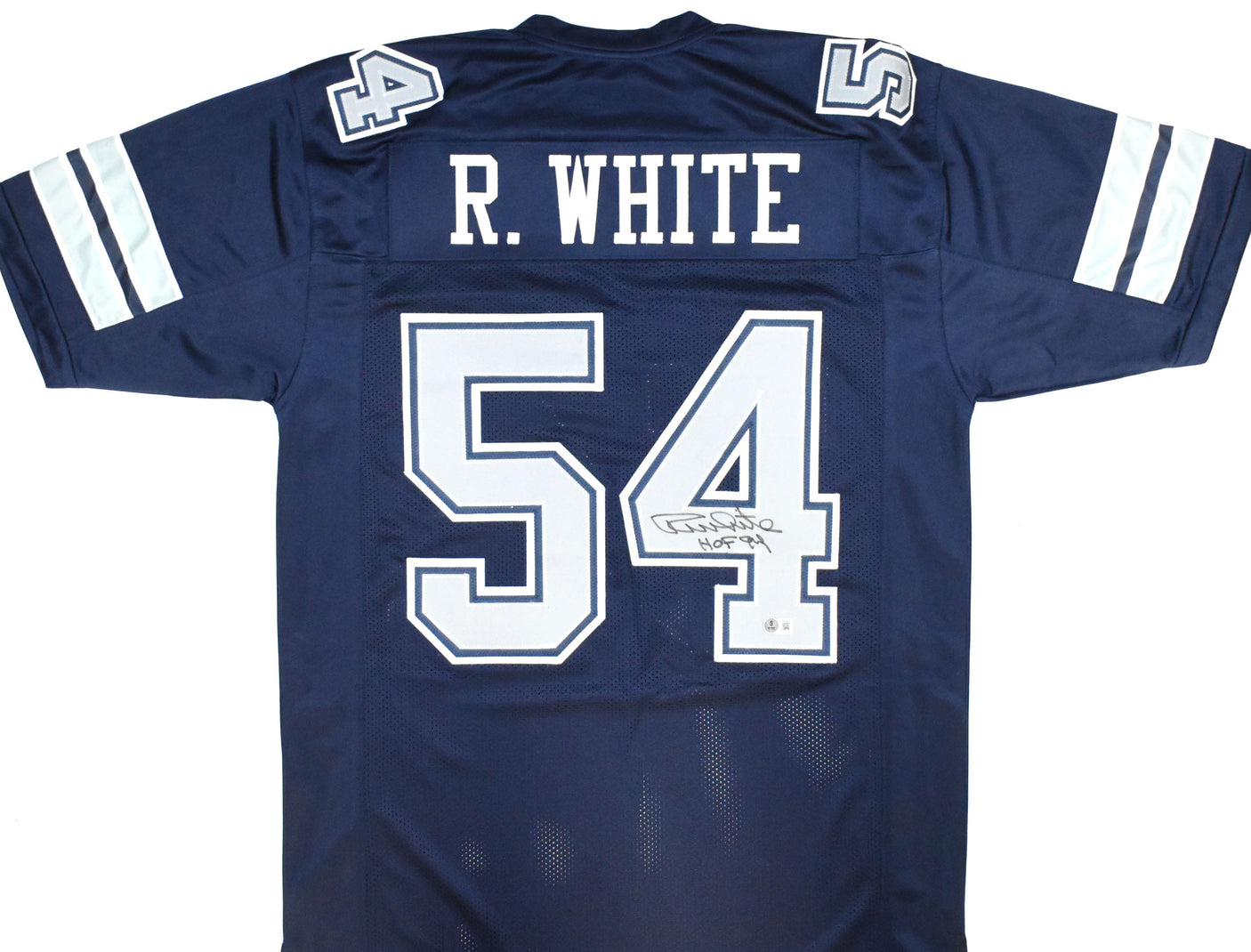 Randy White Autographed Blue Pro Style Jersey w/HOF - Beckett W Hologram *Black
