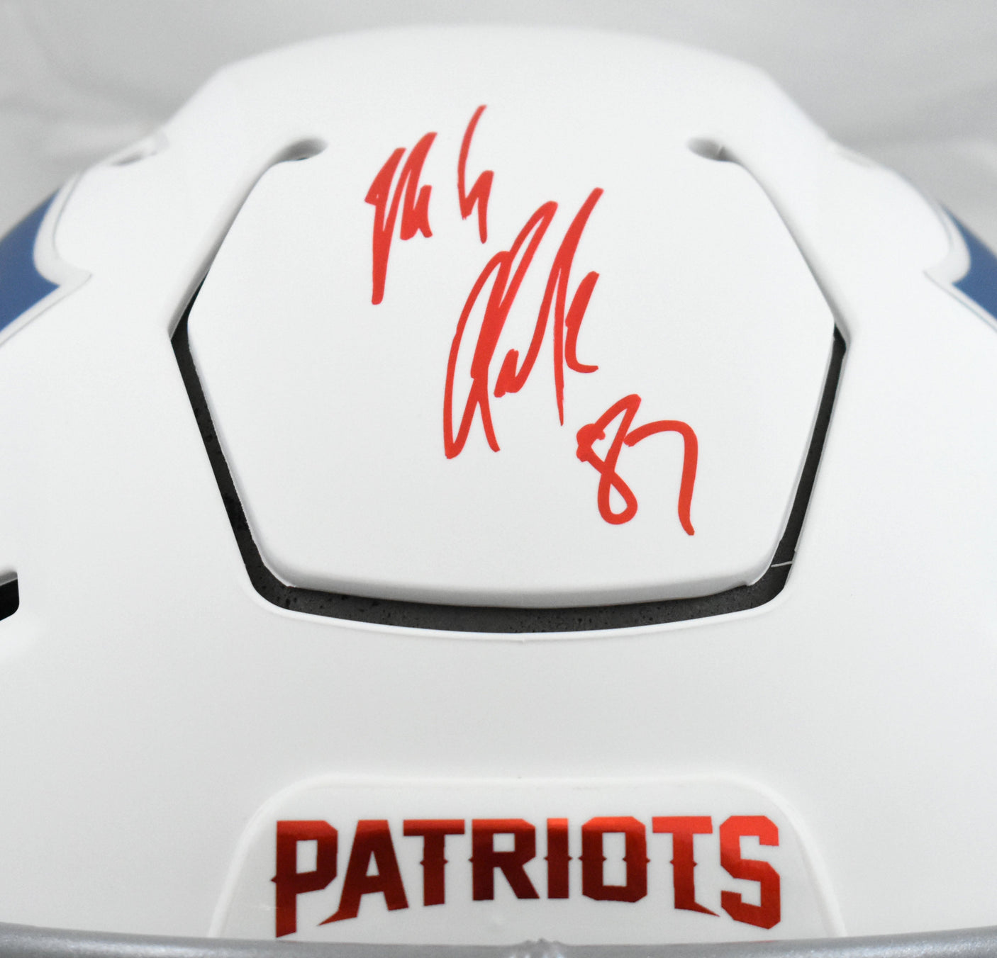 Rob Gronkowski Signed Patriots F/S Rivalries SpeedFlex Helmet- Beckett W Holo