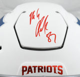 Rob Gronkowski Signed Patriots F/S Rivalries SpeedFlex Helmet- Beckett W Holo