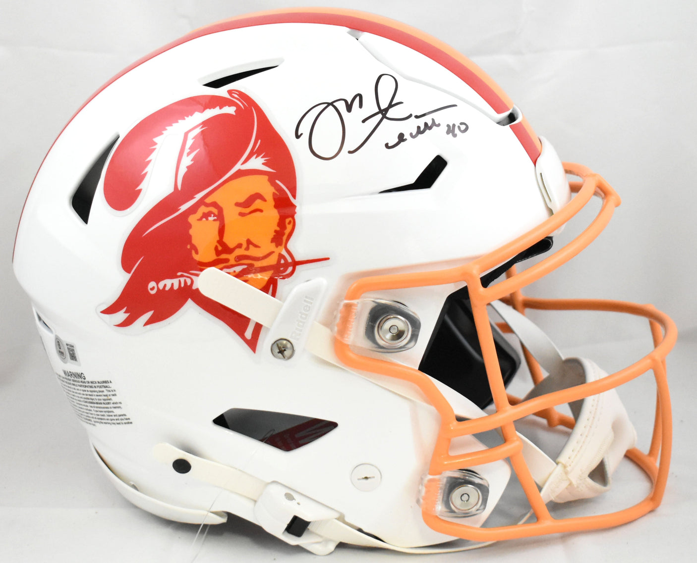 Mike Alstott Autographed Buccaneers F/S 76-96 SpeedFlex Helmet - Beckett W Holo