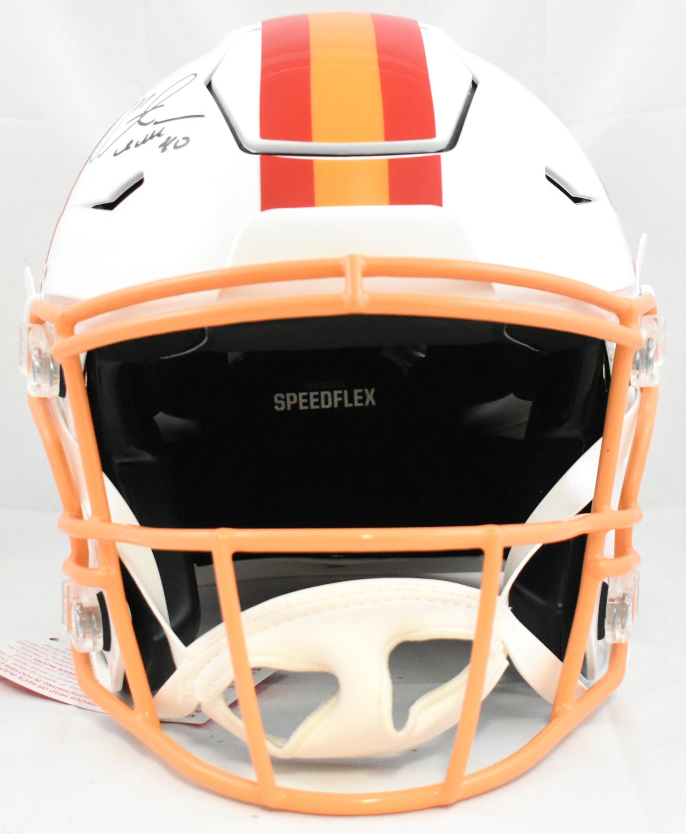 Mike Alstott Autographed Buccaneers F/S 76-96 SpeedFlex Helmet - Beckett W Holo