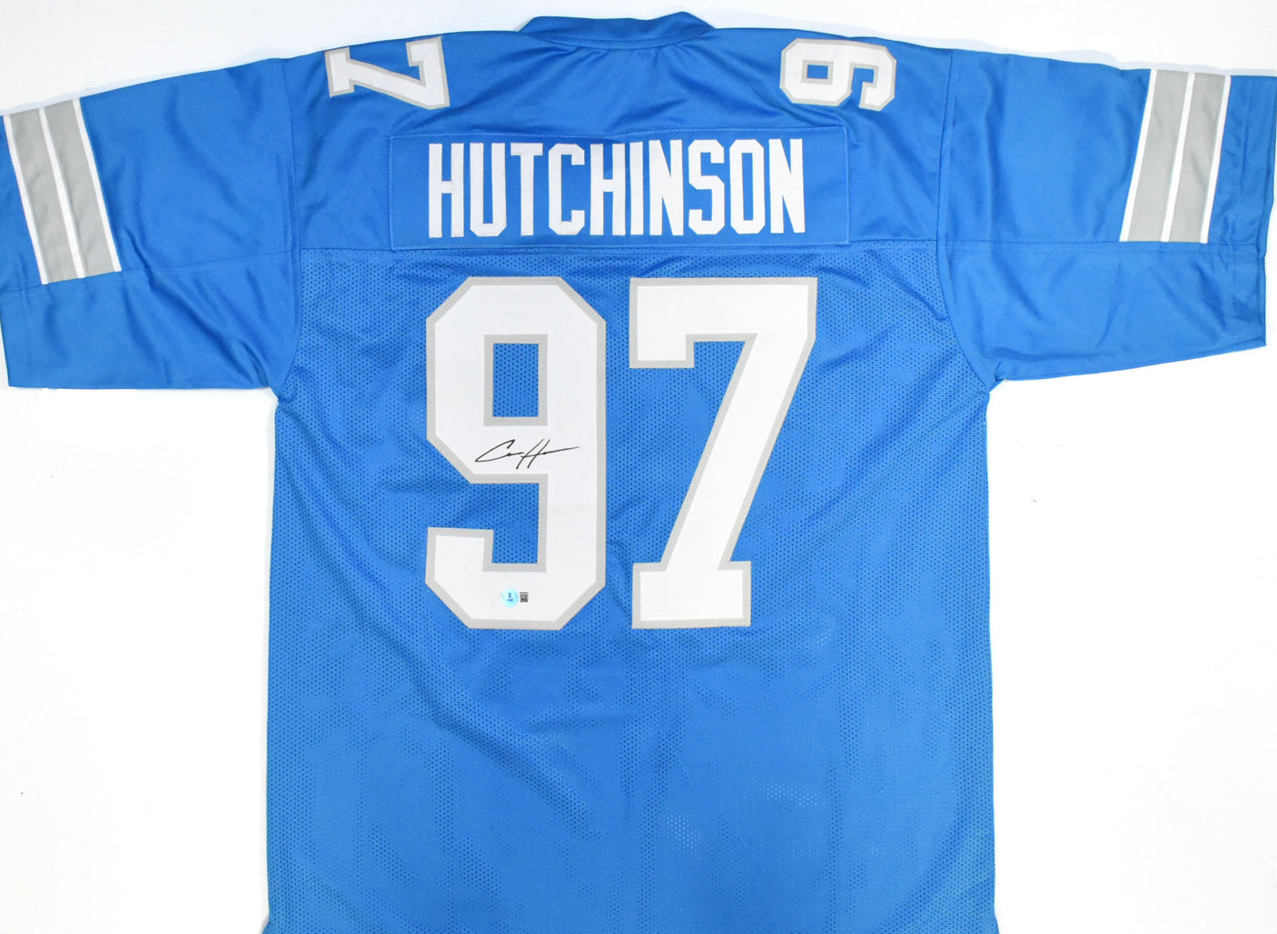 Aidan Hutchinson Autographed Blue Pro Style Jersey - Beckett W Hologram *Black