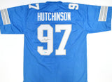 Aidan Hutchinson Autographed Blue Pro Style Jersey - Beckett W Hologram *Black