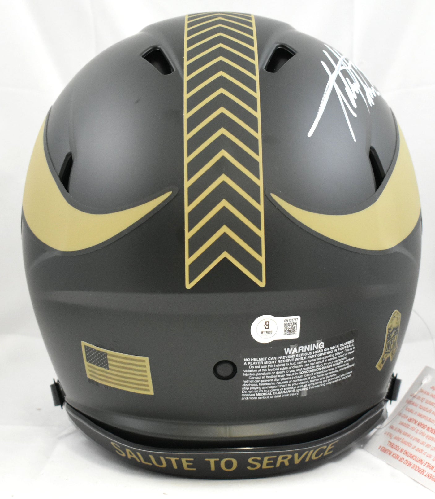 Adrian Peterson Signed Vikings F/S Salute 25 Speed Authentic Helmet - Beckett W