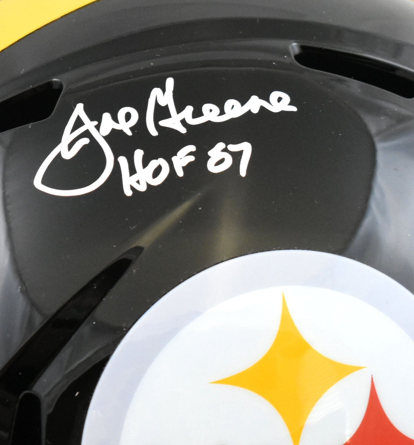 Joe Greene Autographed Pittsburgh Steelers F/S Speed Helmet HOF - Beckett W Holo