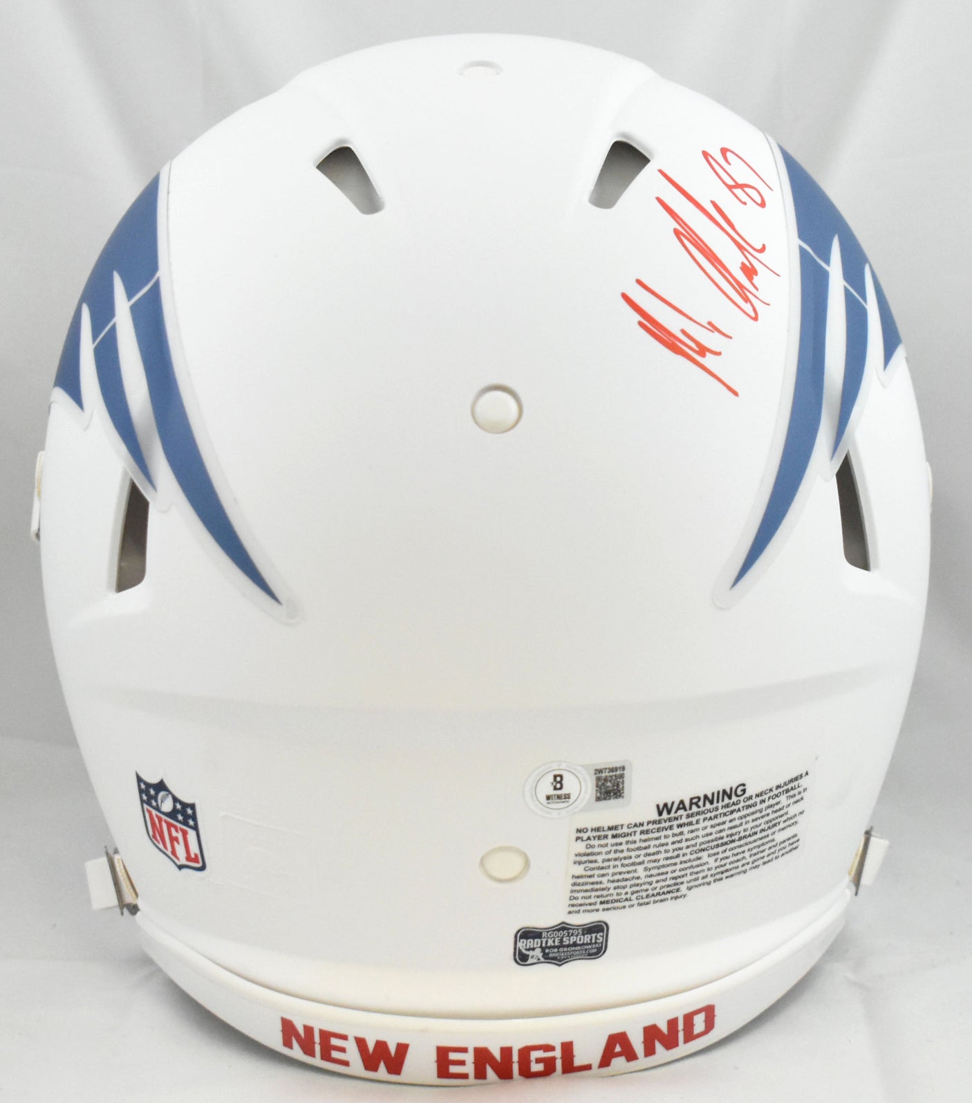Rob Gronkowski Signed Patriots F/S Rivalries 25 Speed Authentic Helmet Beckett W