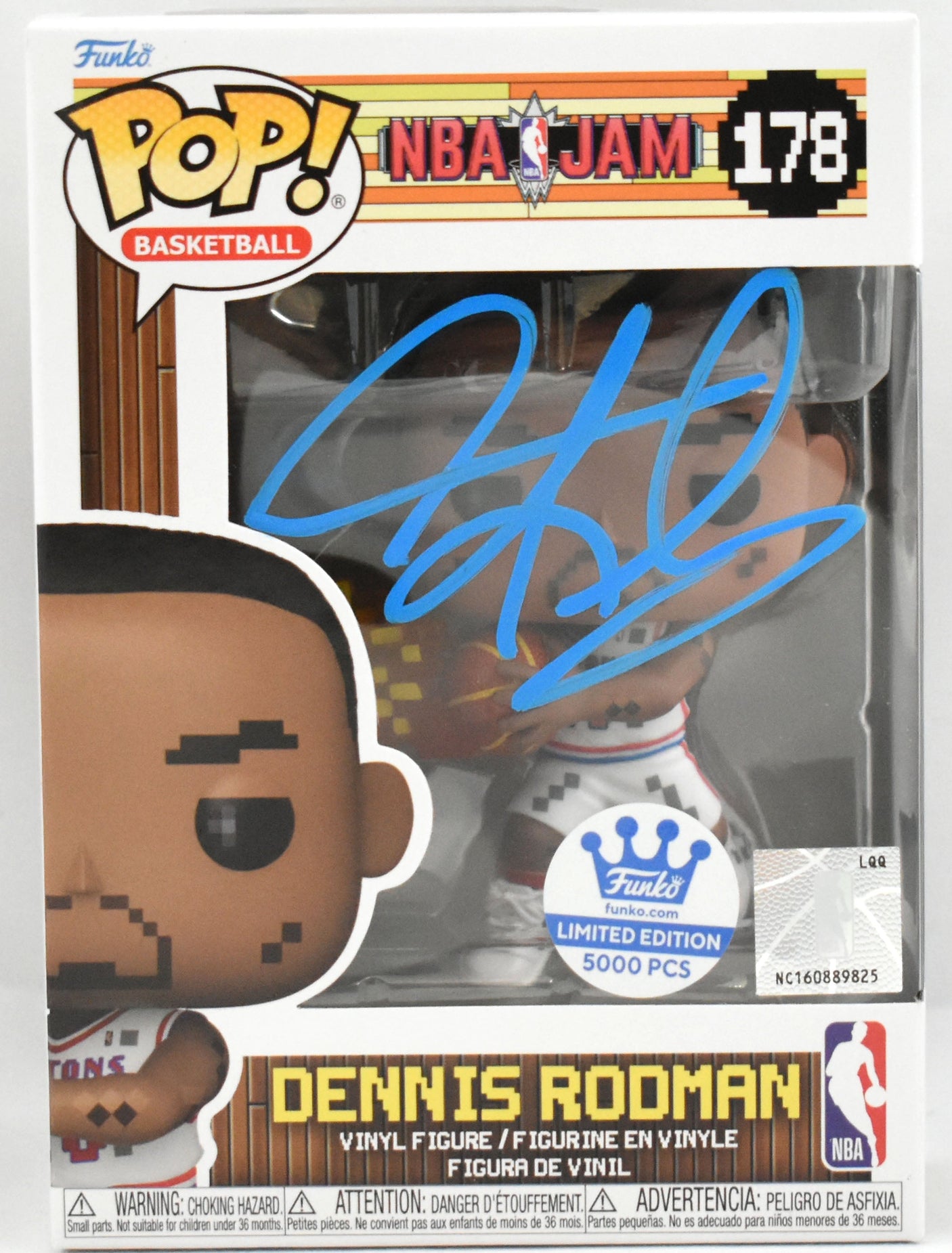Dennis Rodman Autographed Detroit Pistons Funko Pop #178 - Beckett W Hologram