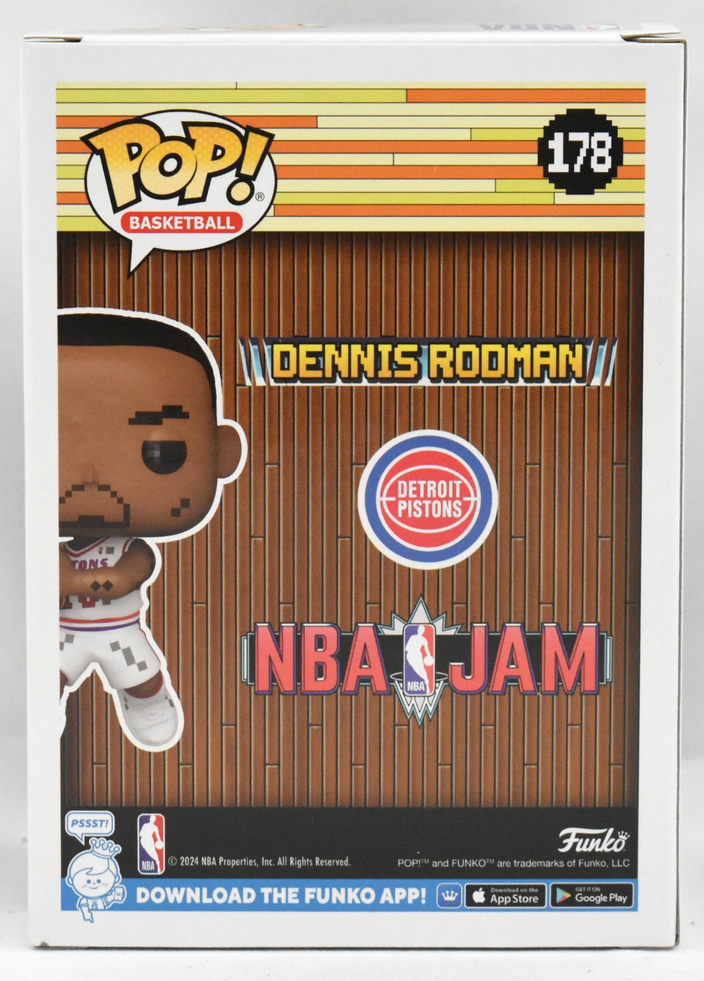 Dennis Rodman Autographed Detroit Pistons Funko Pop #178 - Beckett W Hologram
