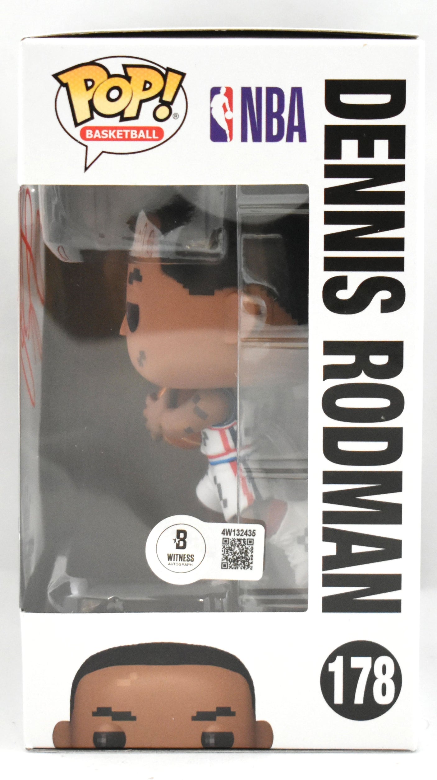 Dennis Rodman Autographed Detroit Pistons Funko Pop #178 - Beckett W Holo *Red