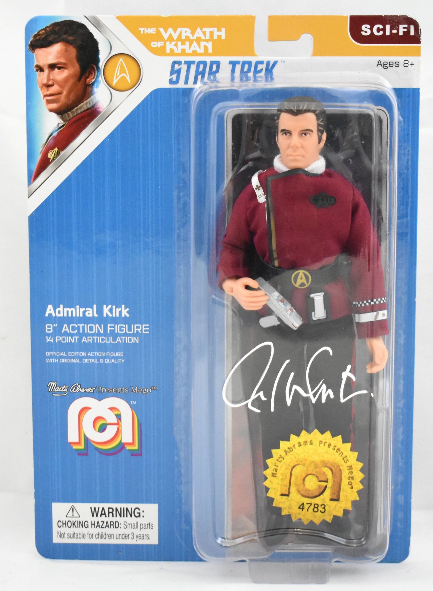 William Shatner Autographed Star Trek 8" Action Figure - Beckett W Holo *White