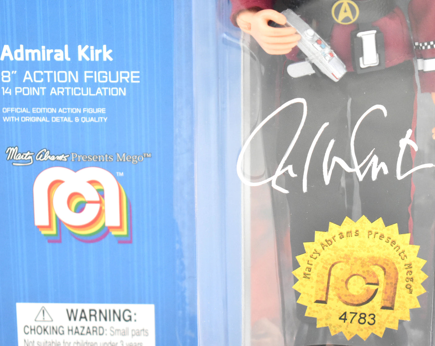 William Shatner Autographed Star Trek 8" Action Figure - Beckett W Holo *White