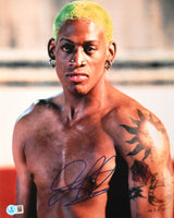 Dennis Rodman Autographed Double Team 11x14 Close Up Photo - Beckett W Hologram