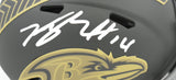 Kyle Hamilton Signed Baltimore Ravens Salute 2025 Speed Mini Helmet - Beckett W