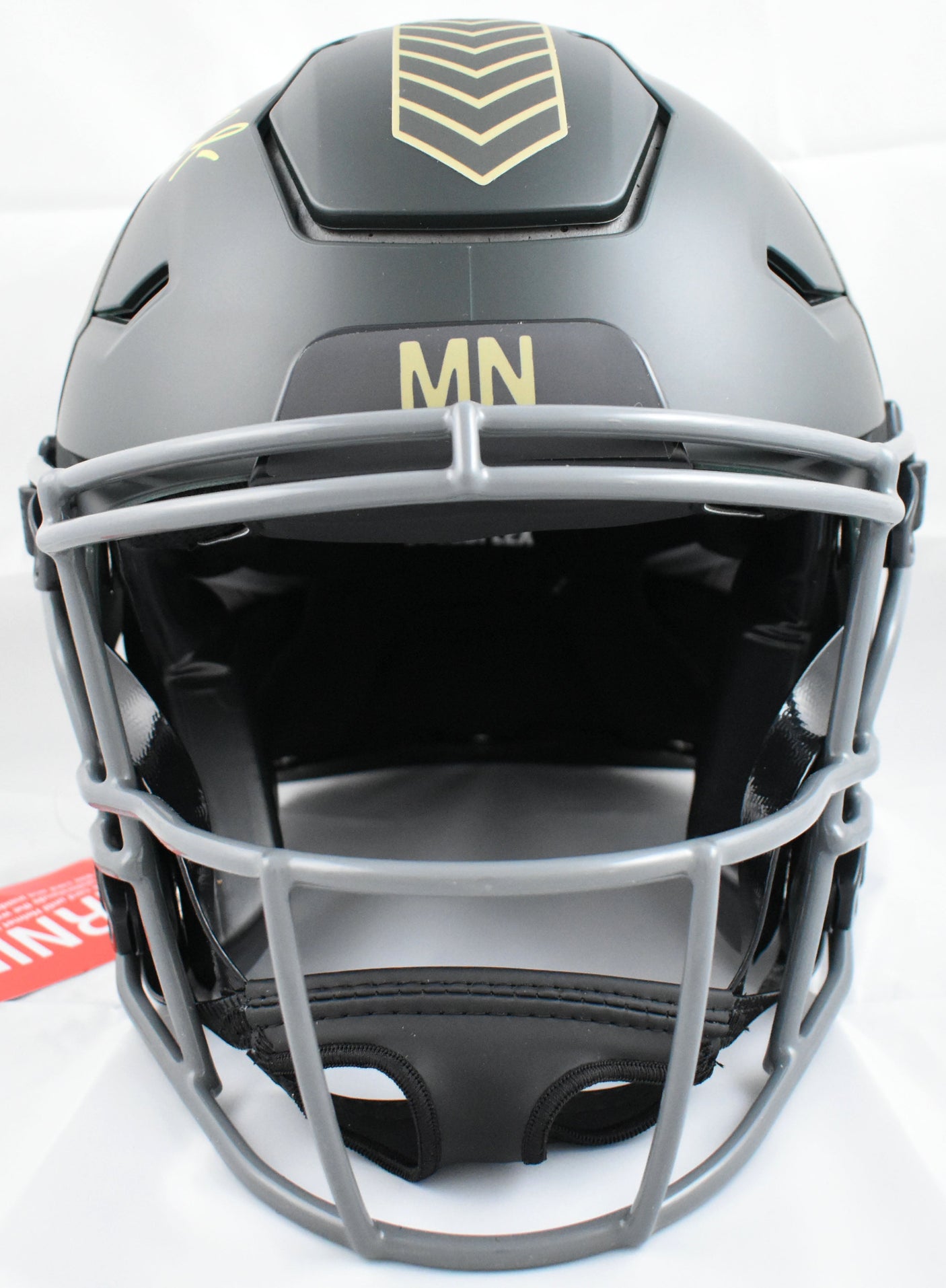 Randy Moss Autographed Vikings F/S Salute 2025 SpeedFlex Helmet - Beckett W Holo