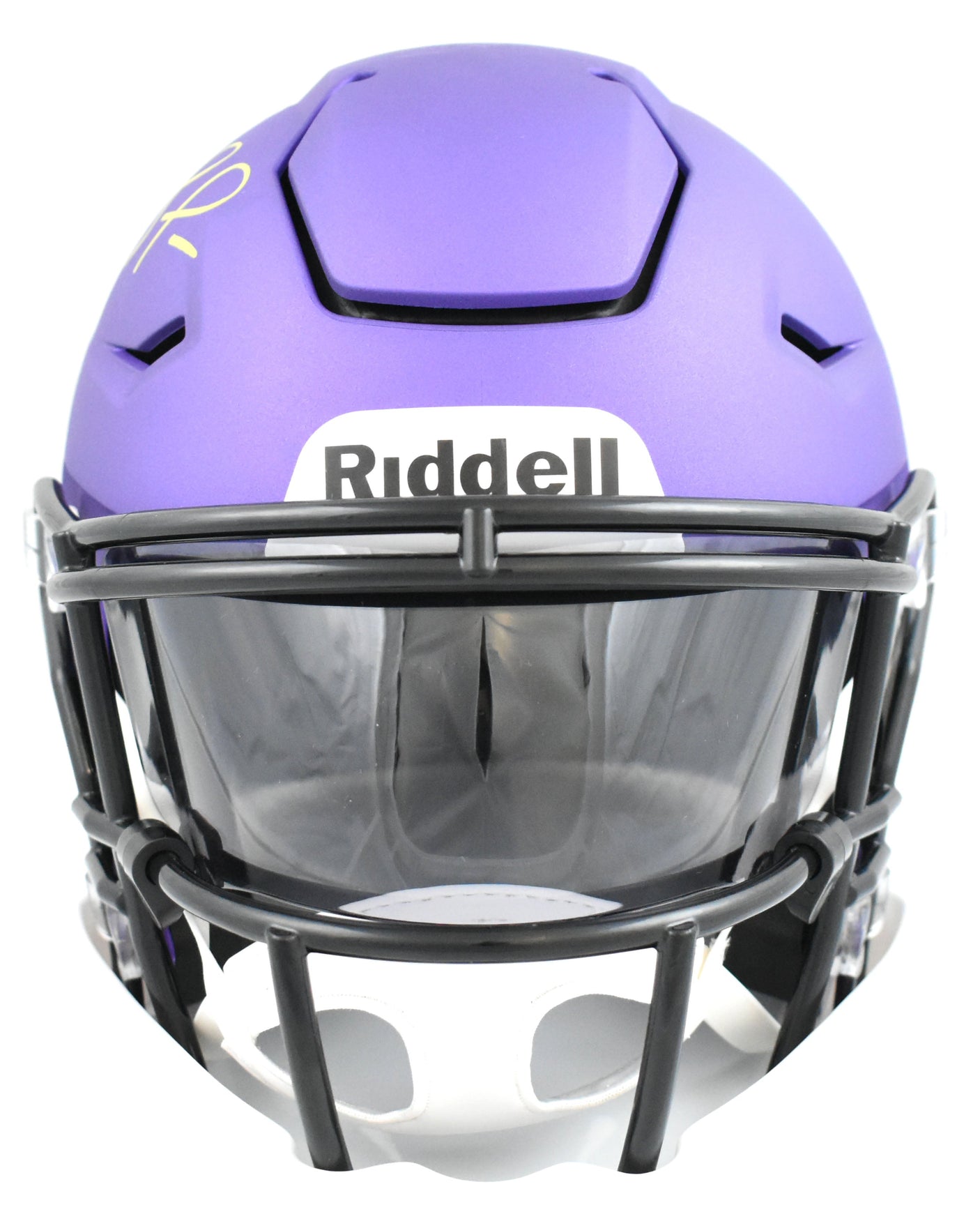 Randy Moss Autographed Vikings Mid-Size SpeedFlex Helmet - Beckett W *Damage