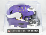 Randy Moss Autographed Vikings Mid-Size SpeedFlex Helmet - Beckett W *Damage