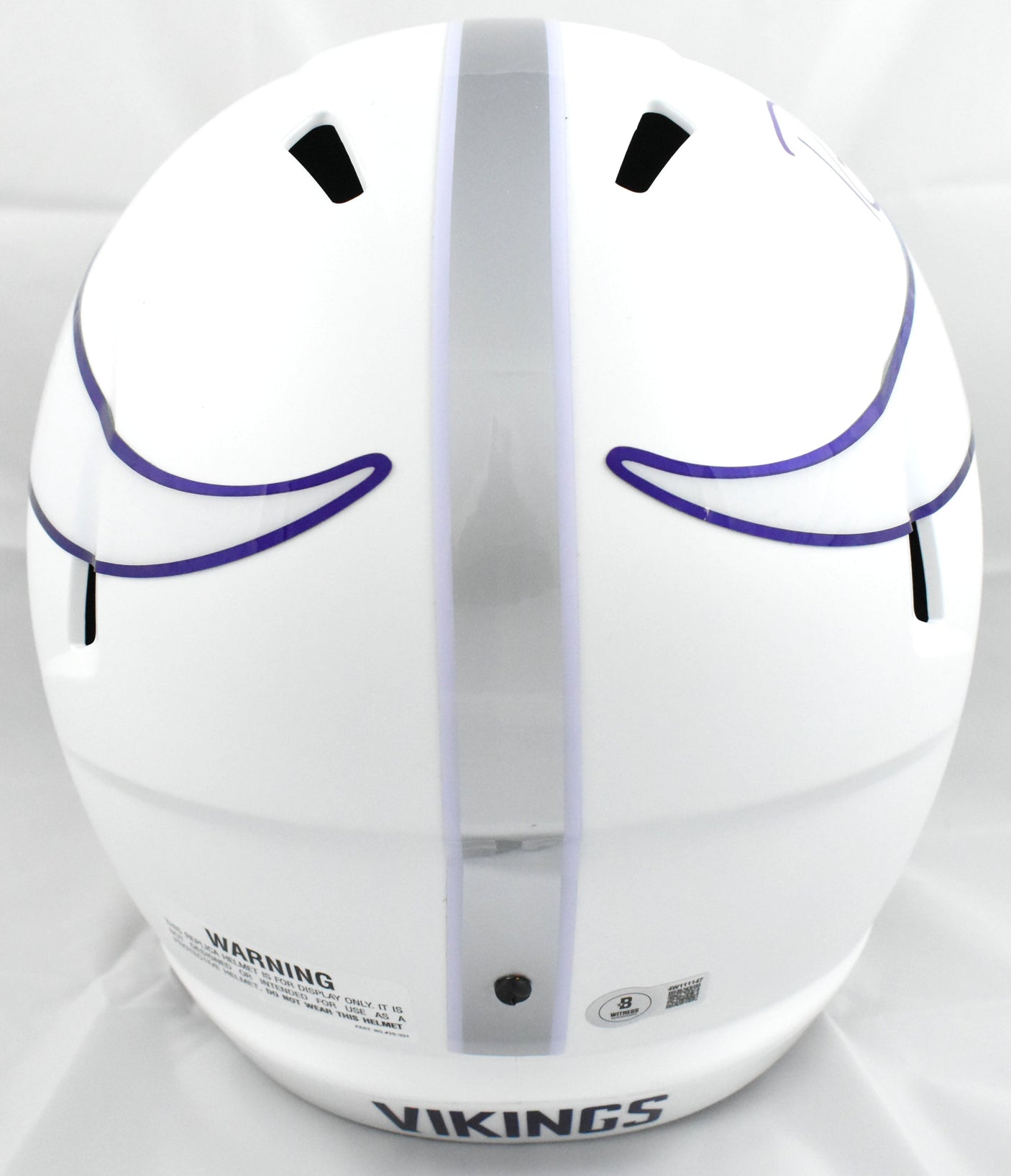 Randy Moss Autographed Vikings F/S Alt 2024 Speed Helmet -Beckett W Holo *Purple