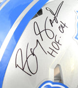 Barry Sanders Signed Detroit Lions F/S Speed Authentic Helmet 2 Ins - Beckett W