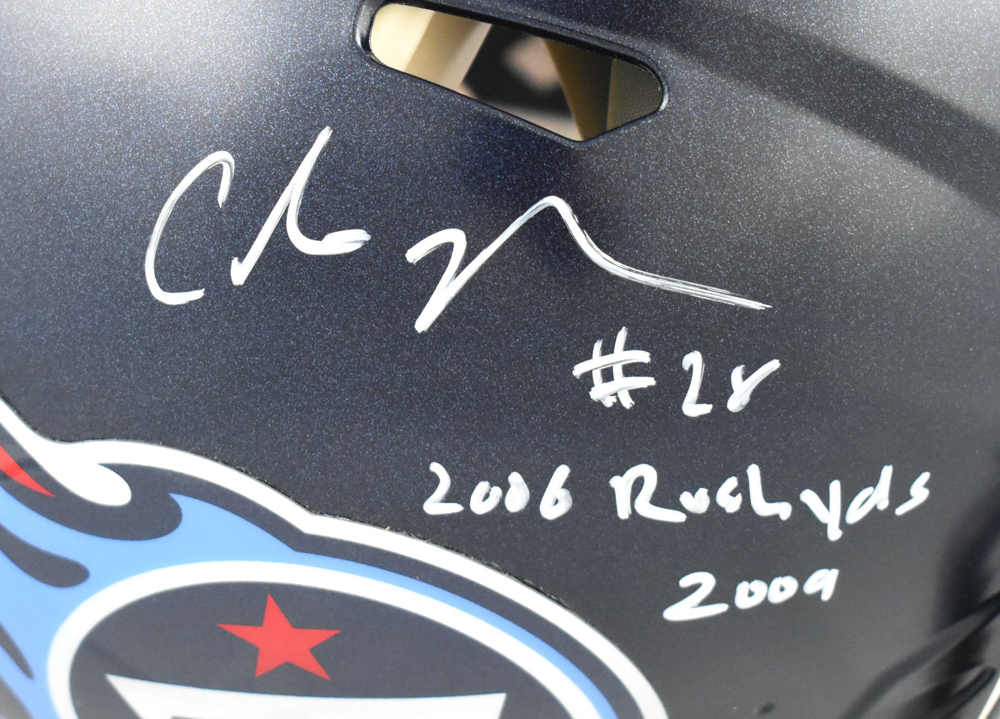 Chris Johnson Signed Titans F/S Speed Authentic Helmet 2006 Rush YDS - Beckett W
