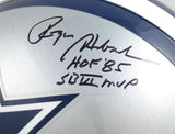 Roger Staubach Signed Dallas Cowboys F/S Authentic Helmet 2 Insc. - Beckett W