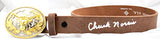 Chuck Norris Autographed Belt Longhorn Buckle - JSA W *Silver