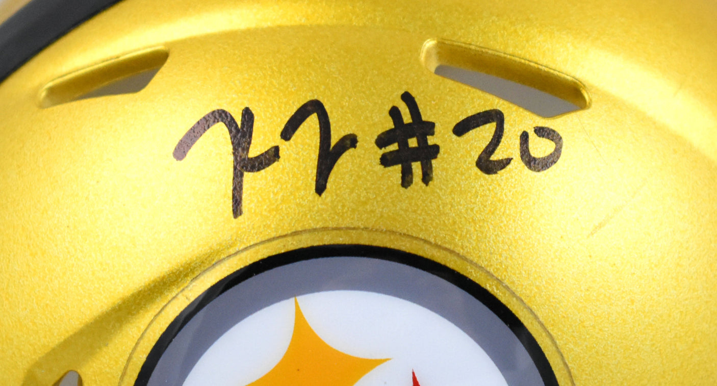 Kaleb Johnson Autographed Steelers Flash Speed Mini Helmet - Beckett W Hologram