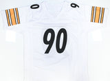 T.J. Watt Autographed White Pro Style Jersey - Beckett W Hologram *Silver