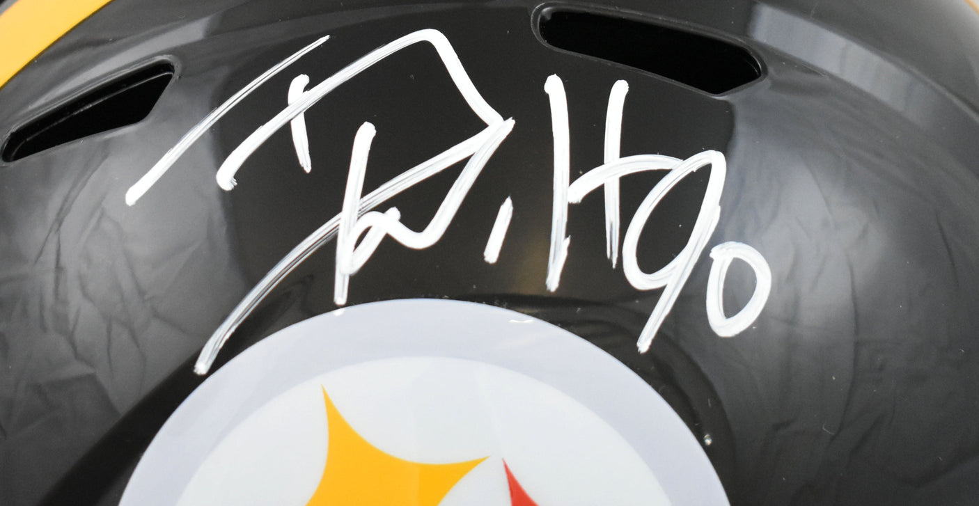 T.J. Watt Autographed Pittsburgh Steelers F/S Speed Helmet Beckett W Holo *white