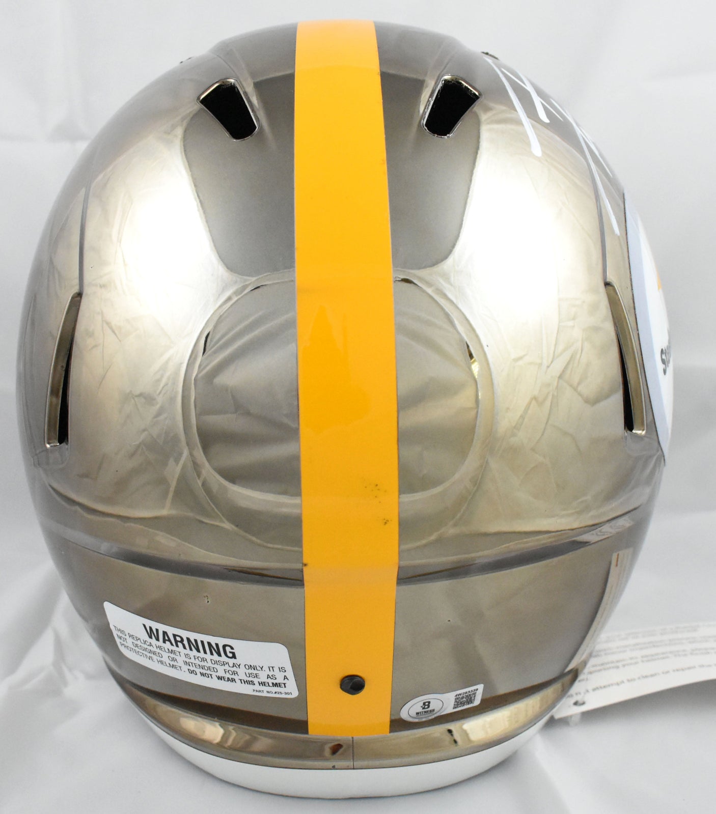 T.J. Watt Autographed Pittsburgh Steelers F/S Chrome Speed Helmet Beckett W Holo