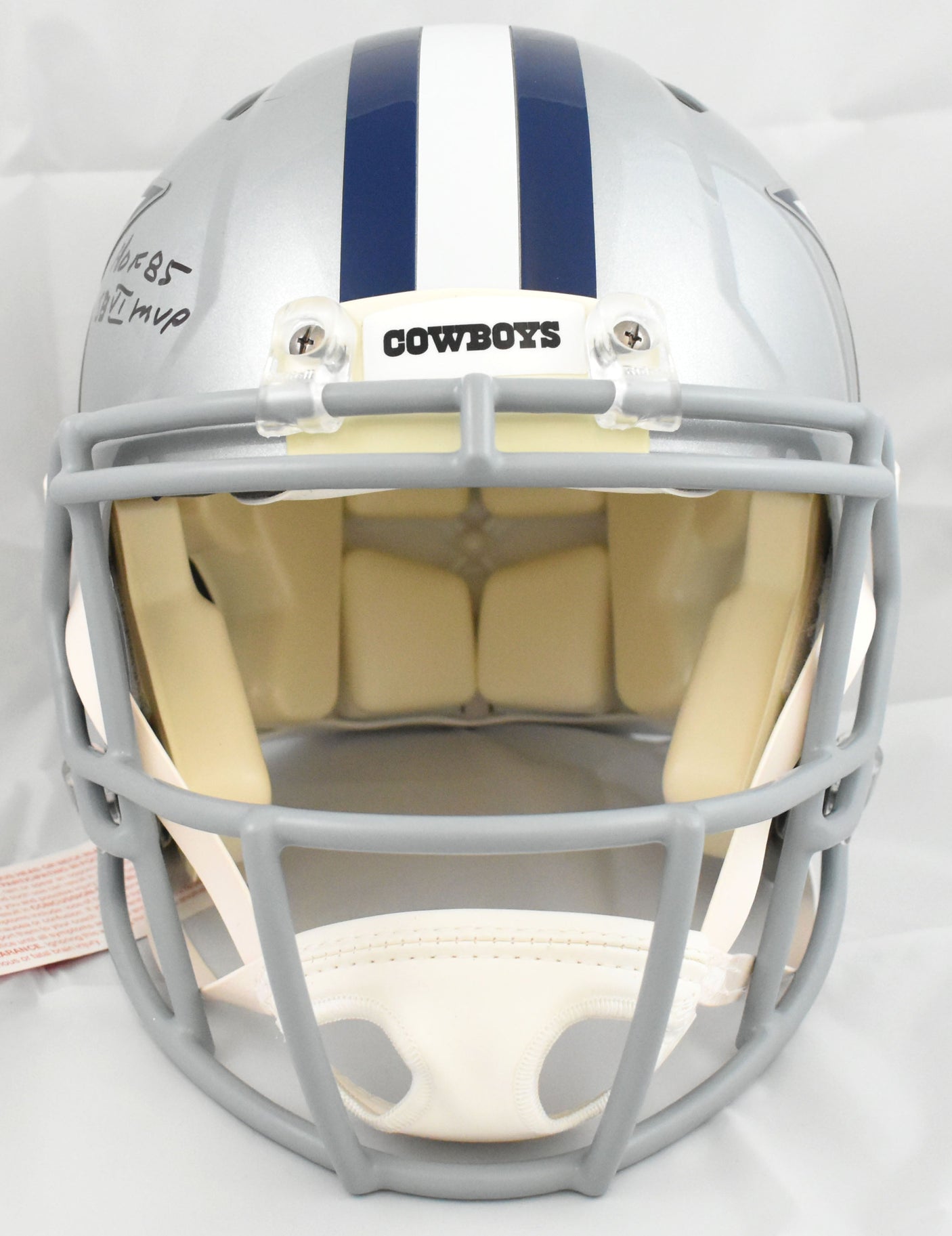 Roger Staubach Signed Cowboys F/S Speed Auth Helmet 2 insc. - Beckett W Holo