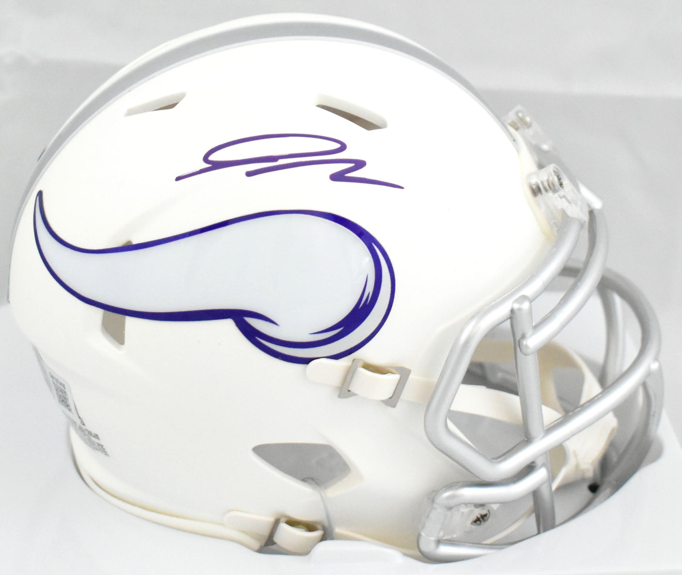 Jordan Addison Signed Vikings Alt 2024 Speed Mini Helmet - Beckett W Hologram