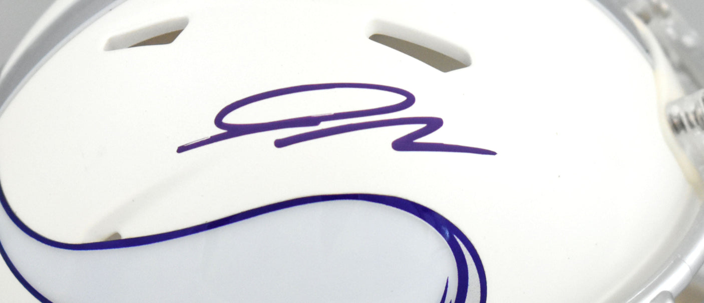 Jordan Addison Signed Vikings Alt 2024 Speed Mini Helmet - Beckett W Hologram