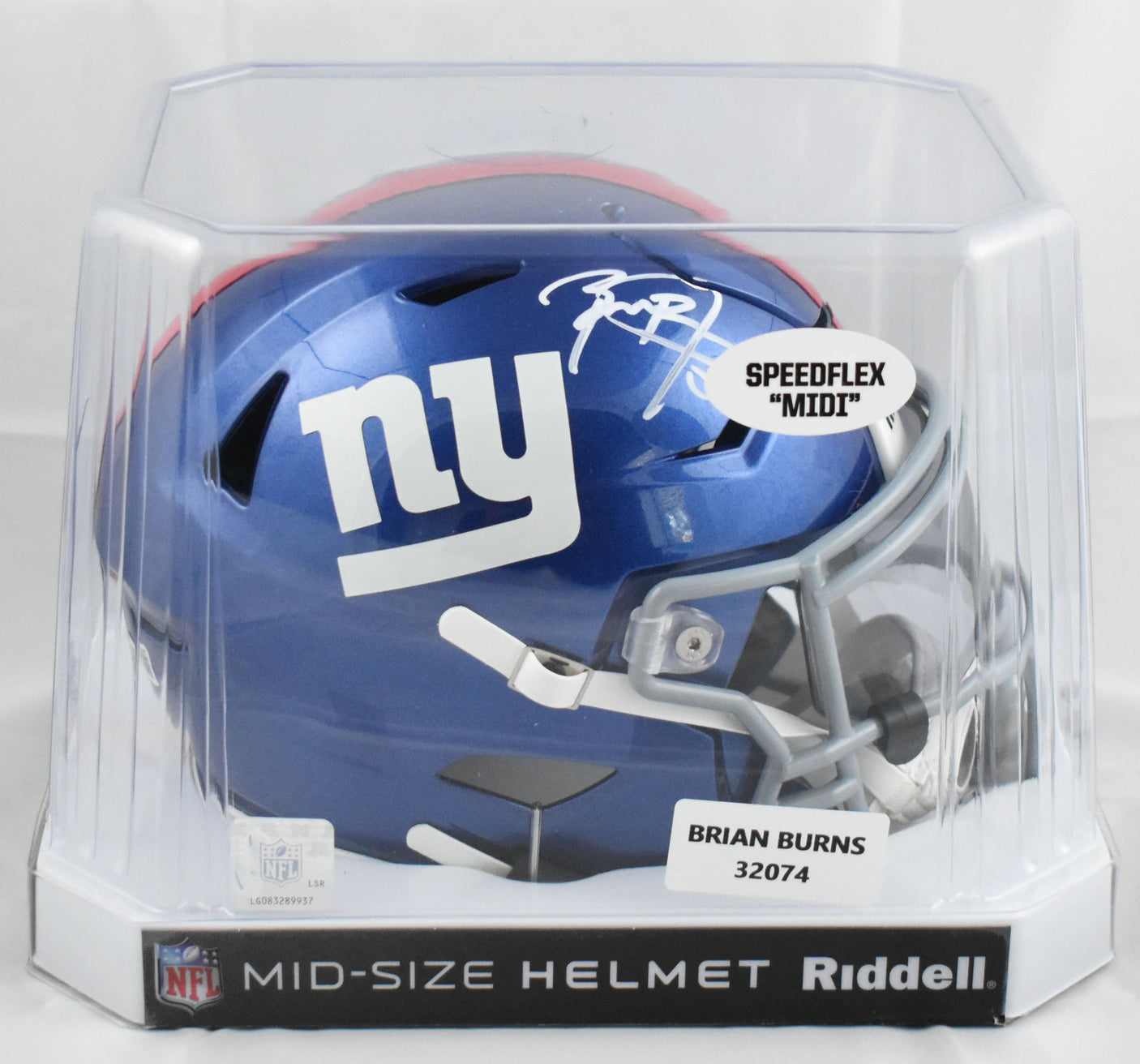 Brian Burns Signed New York Giants Mid-Size SpeedFlex Helmet - Beckett W Holo