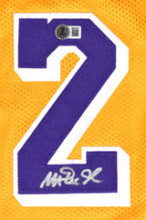 Magic Johnson Autographed Gold Pro Style Jersey - Beckett W Hologram *Silver
