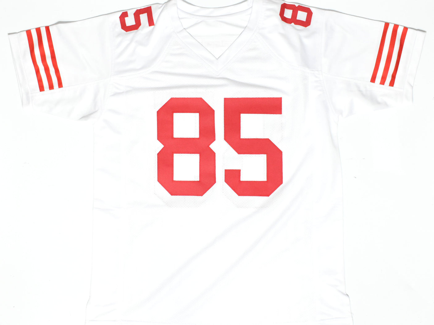 George Kittle Autographed White Pro Style Jersey - Beckett W Hologram *Smear