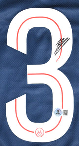 Warren Zaire-Emery Autographed PSG Home Soccer Jersey #33 - Beckett W Holo *M