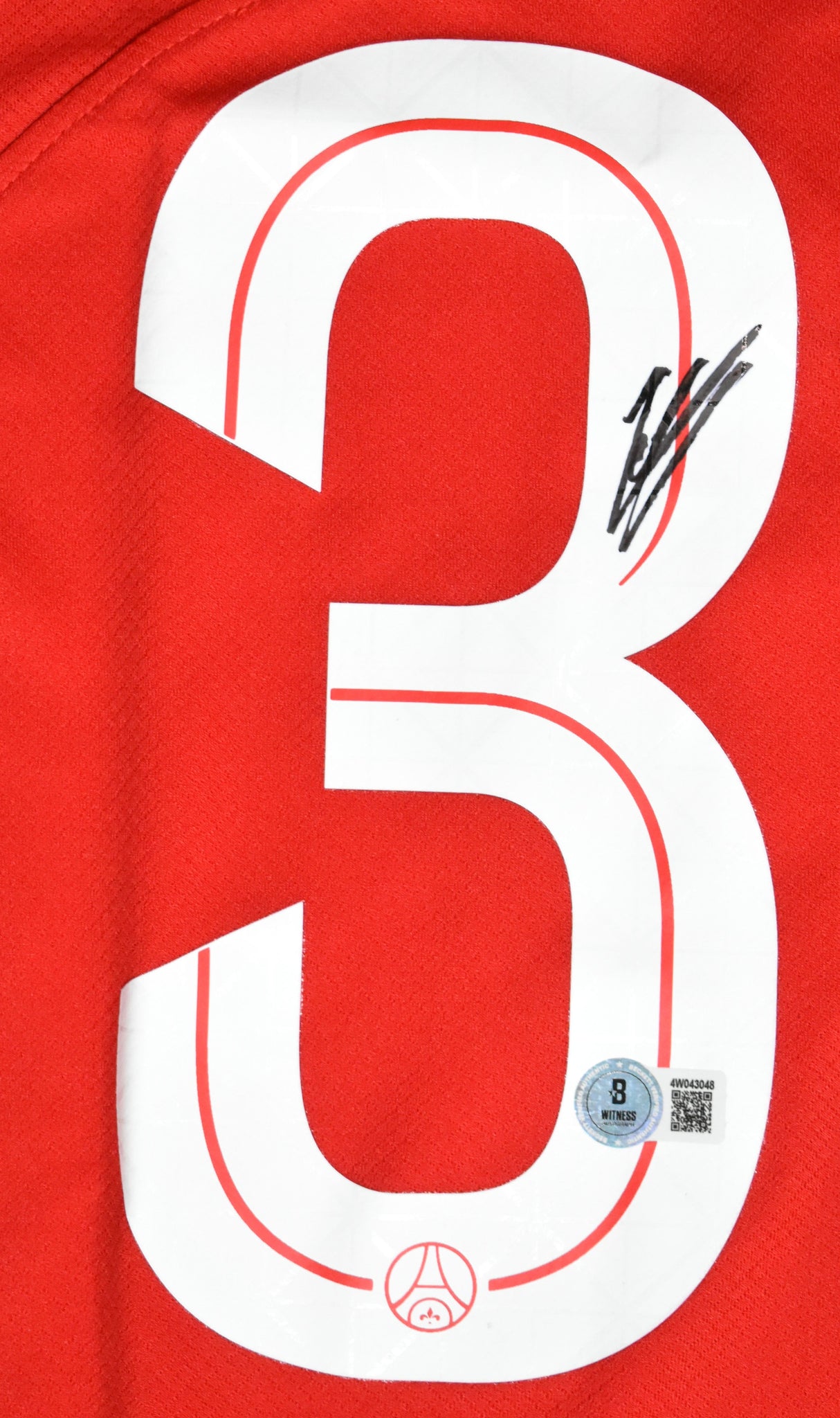 Warren Zaire-Emery Autographed PSG Red Third Soccer Jersey #33 Beckett W Holo *L