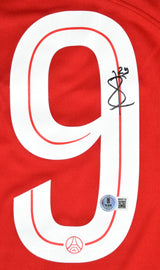 Bradley Barcola Autographed PSG Red Third Soccer Jersey #29 - Beckett W Holo *L