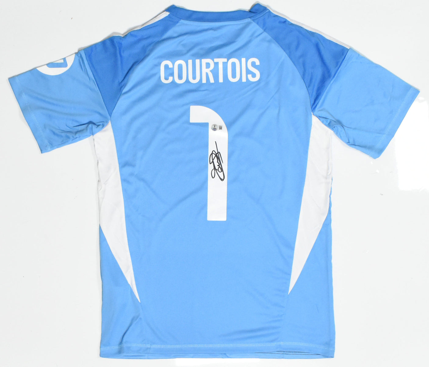 Thibaut Courtois Autographed Real Madrid Home Soccer Jersey #1 Beckett W Holo *L