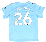Savinho Autographed Manchester City Home Soccer Jersey #26 - Beckett Holo *XL