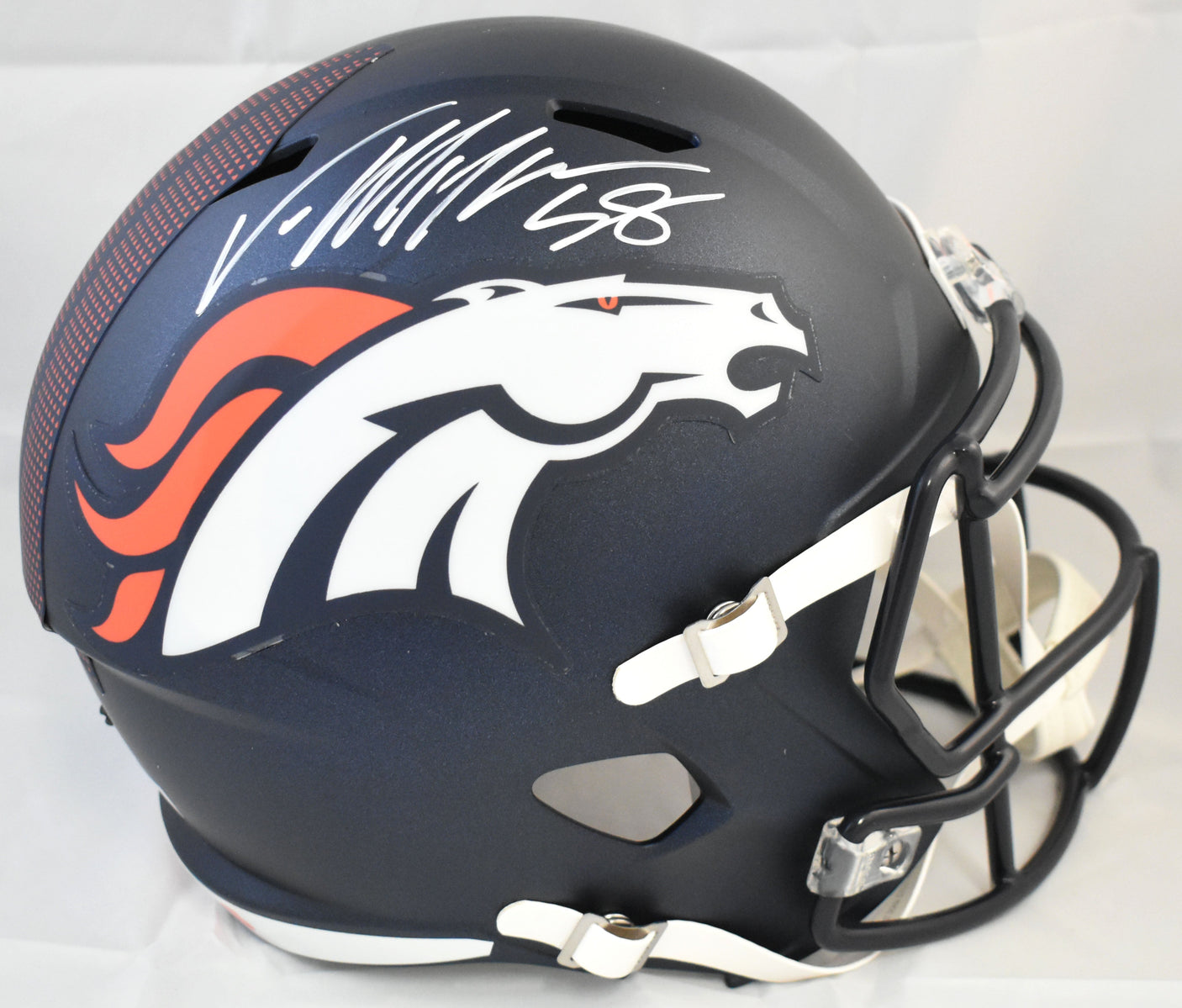 Von Miller Autographed Denver Broncos F/S Speed Helmet - Beckett W Hologram