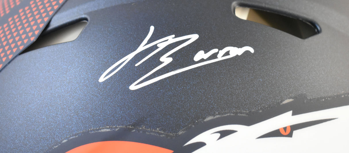 Jahdae Barron Signed Denver Broncos F/S Speed Authentic Helmet - Beckett W Holo