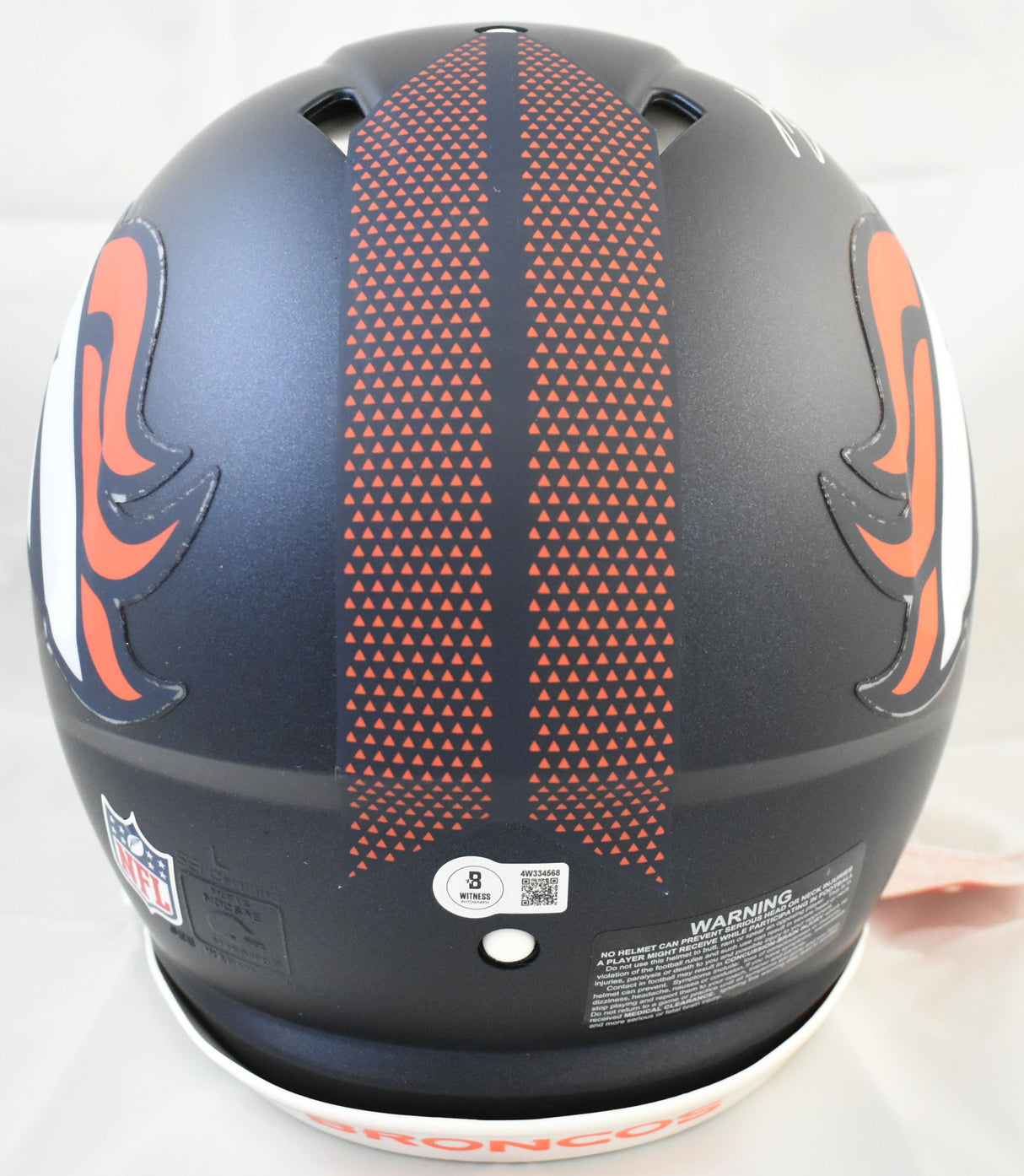 Jahdae Barron Signed Denver Broncos F/S Speed Authentic Helmet - Beckett W Holo