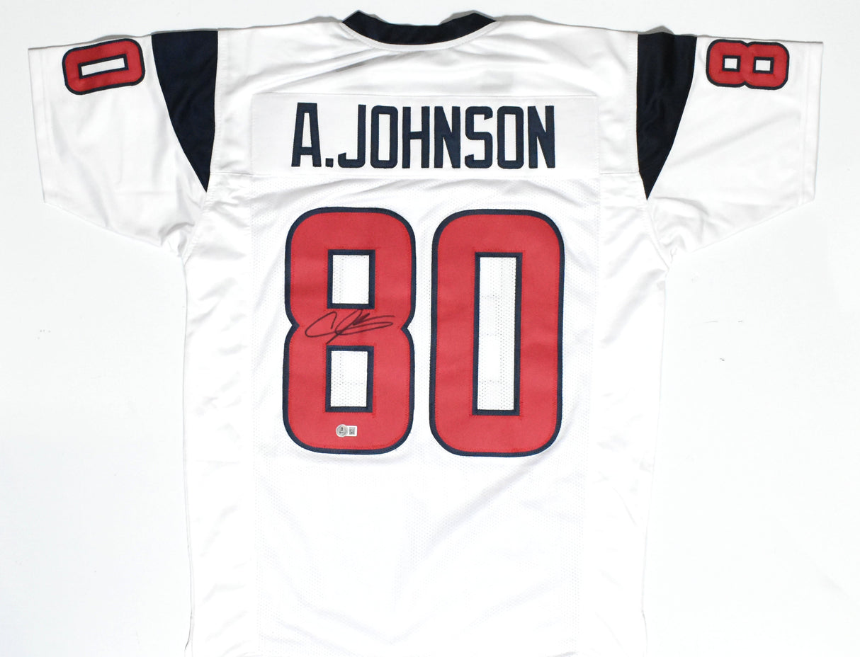 Andre Johnson Autographed White Pro Style Jersey - Beckett W Hologram *Black
