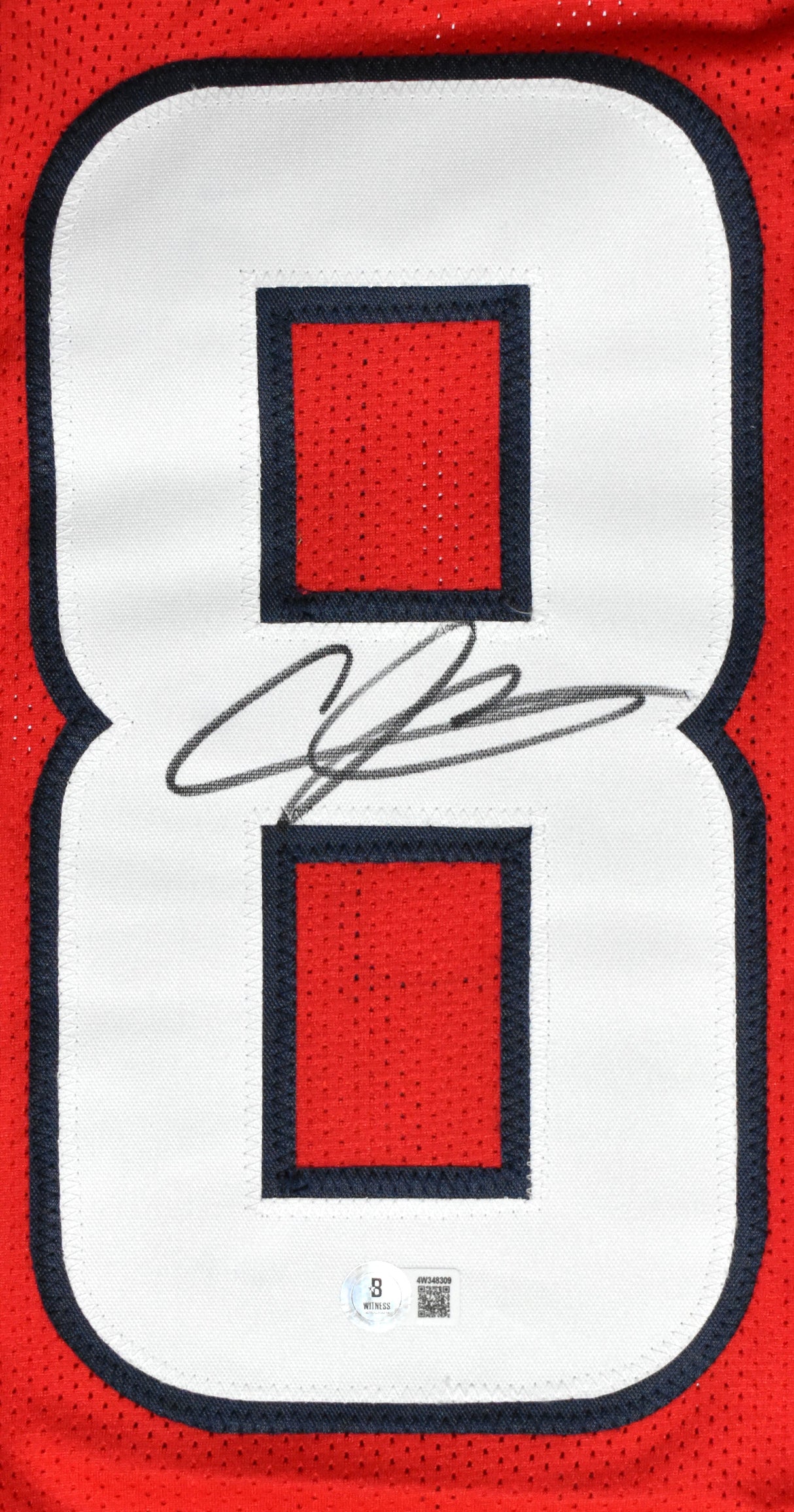 Andre Johnson Autographed Red Pro Style Jersey - Beckett W Hologram *Black