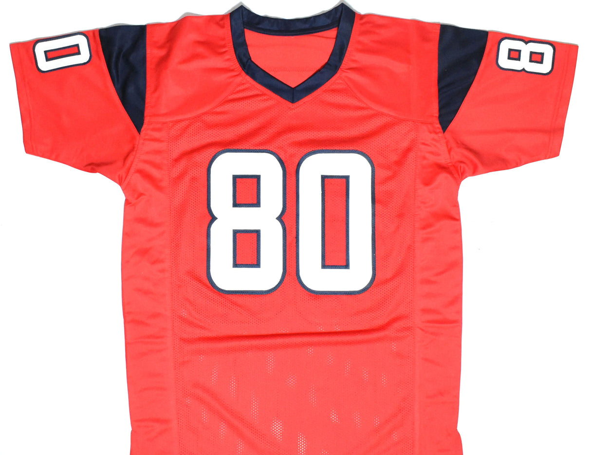Andre Johnson Autographed Red Pro Style Jersey - Beckett W Hologram *Black
